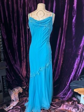 Elegant Evening Gown - Strappy Beaded Dress